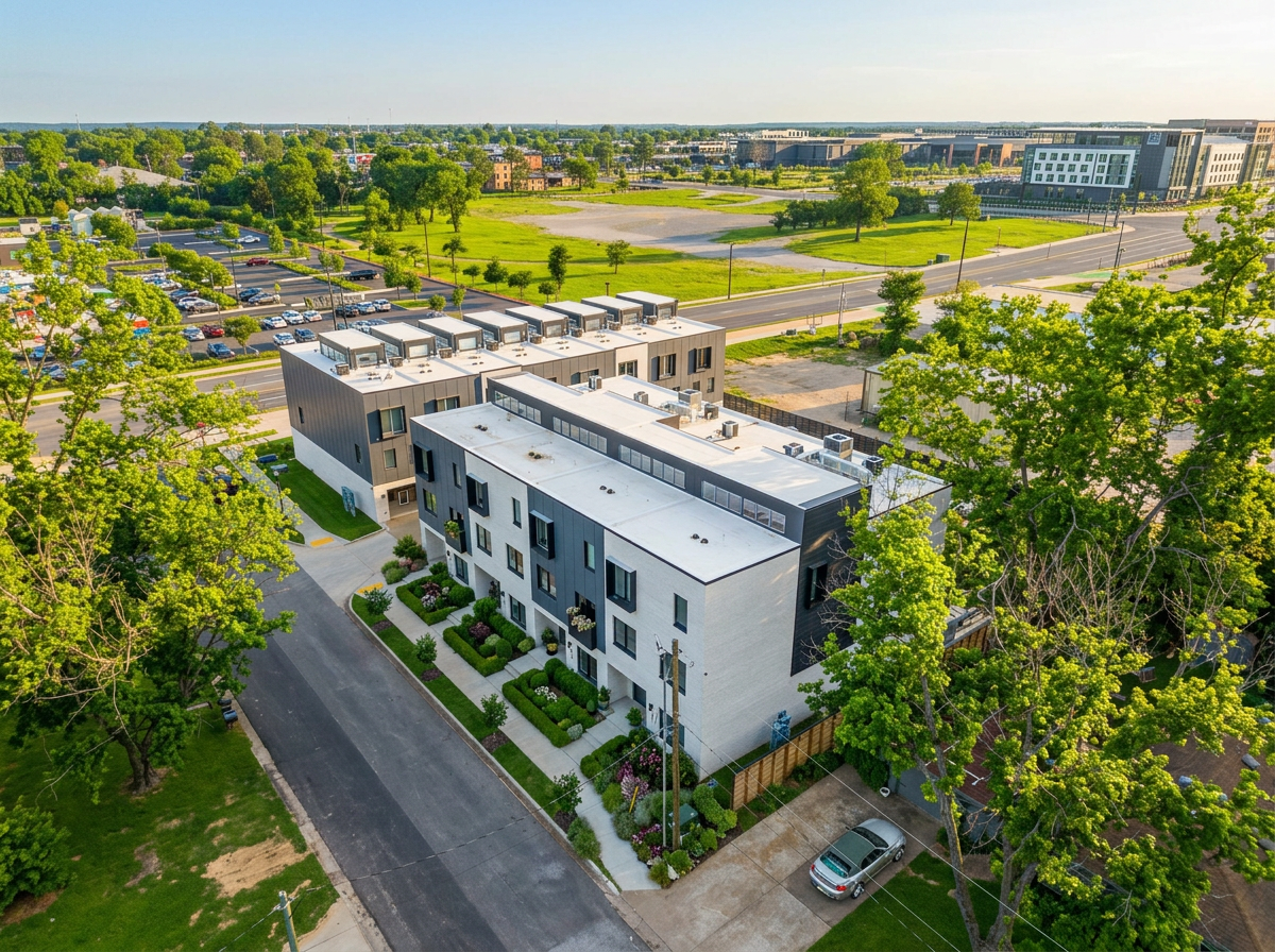 Aerial view of the townhome community
